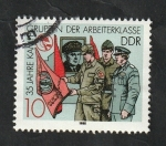 Stamps Germany -  2791 - Milicianos, bandera y cuadro de Thalmann