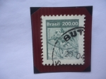 Stamps Brazil -  Mamona- Planta de Aceite - Recursos de la Economía Natural - Sello de 200 cruzeiros.