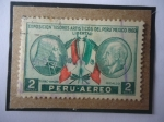 Stamps Peru -  Exposición Tesoros Artísticos del Perú-México,1960- Tupac Amaru (1753-1838) Sacerdote  Miguel Hidalg