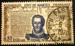 Sellos de Europa - Francia -  Historia de Francia. El Edicto de Nantes - 1598 Henri IV (1553-1610) 