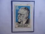 Stamps Uruguay -  Dr. Martín Casimiro Martínez (1859-1959)- Abogado y Político Uruguayo-Sello de 10 Céntimos,año 1959.