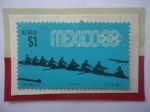 Stamps Mexico -  Remo - Serie: Juego Olímpicos  de Verano 1968- Ciudad de México (IV)- Sello de 1 $ Peso,Mx.