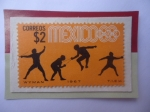 Sellos de America - M�xico -  Esgrima - Serie: Juego Olímpicos  de Verano 1968- Ciudad de México (III)- Sello de 2 $ Pesos,Mx.