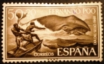 Sellos de Europa - Espaa -  Fernando Poo. Día del sello.Ballena Franca Austral