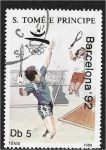 Stamps : Africa : S�o_Tom�_and_Pr�ncipe :  Juegos Olímpicos de Verano 1992 - Barcelona (IN), Tenis