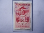 Sellos de America - Venezuela -  EE.UU. de Venezuela- Estado de Mérida- Escudo de Armas-  Sello de 1,20 Bs. Año 1953. 