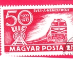 Sellos de Europa - Hungra -  50 aniversario ferrocarril Nemzetkozi-Vasutegylet