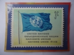 Stamps ONU -  UN- Bandera- ONU de Nueva York- Sello de 3 Ctvs. de USA.