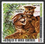 Stamps Equatorial Guinea -  Animales europeos. Gato montés (Felis silvestris)