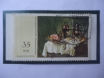 Stamps Germany -  Willem Claesz Heda (1593-1680) Pintor Neerlandés-Oleo:Mesa de Desayuno con Jamón-Museo Estatal de Sc