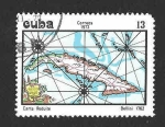 Sellos de America - Cuba -  1852 - Mapa de Cuba