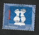 Stamps Netherlands -  3124 - Niños besándose