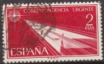 Stamps Spain -  ESPAÑA 1956 1185 Sello Alegorías. Urgente. Flecha de papel Usado