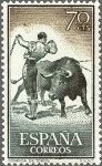 Stamps Spain -  ESPAÑA 1960 1259 Sello Nuevo Fiesta Nacional Tauromaquia Toros Banderillas