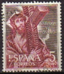 Stamps Spain -  ESPAÑA 1962 1471 Sello Misterios del Santo Rosario Cristo con la Cruz El Greco Usado