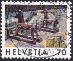 Stamps Switzerland -  Dos caballos, J.F.Schnyder