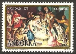 Stamps Andorra -  navidad - pintura de la iglesia de ordino - el nacimiento