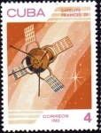 Sellos de America - Cuba -  Dia de la Cosmonautica;  satelite D-1