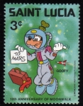 Sellos de America - Santa Luc�a -  10 Aniversario paseo lunar Goofy