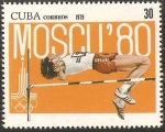 Stamps Cuba -  pre olimpico moscu 80, salto de altura