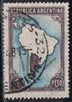 Stamps Argentina -  Mapa d' Sudamerica