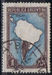 Stamps Argentina -  Mapa d' Sudamerica