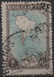 Stamps Argentina -  Mapa mostrando l' Antartida