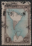 Stamps Argentina -  Mapa mostrando l' Antartida