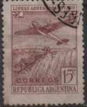 Sellos de America - Argentina -  Avion y Iguazul