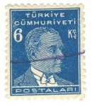 Stamps Asia - Turkey -   Mustafa Kemal Atatürk Presidente de Turquía