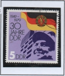 Stamps Germany -  Armas,Bandera y Trabajador