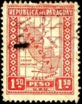 Stamps Paraguay -  Mapa de Paraguay.