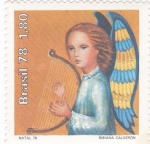 Stamps Brazil -  ANGEL CON ARPA