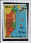 Sellos de America - Belice -  Mapa