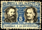 Sellos de America - Paraguay -  50 aniversario de la Universidad. Presidente Caballero, Senador Decoud.