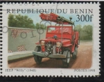 Sellos de Africa - Benin -  Lucha comtra incendios: Jeep 1948