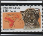 Sellos de Africa - Benin -  Gatos Salvajes: Acinonyx Jubatus