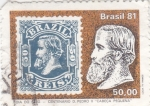 Sellos de America - Brasil -  Día del sello- centenario D, Pedro II