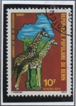 Stamps Benin -  Jirafas y Mapa d' Beni