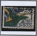 Stamps Brazil -  Bandera y avion