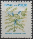 Stamps Brazil -  Flores: Jacaradda mimosi