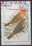 Sellos de America - Brasil -  Pájaros: Sicalis Flaveola