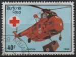 Stamps Burkina Faso -  Cruz Roja: Helicoptero