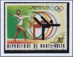 Stamps Burkina Faso -  Juegos olimpicos d' Montreal : Gimnasta