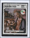 Stamps Burkina Faso -  Italia'85 Virgen y niño