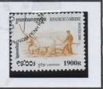 Stamps Cambodia -  Cultivo d' Arroz: Arar