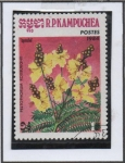 Stamps Cambodia -  Flores: Peltophorum