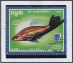 Stamps Cambodia -  Finladia 88: Xiphophorus