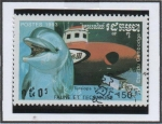 Stamps Cambodia -  Dolphin Bathyscaph