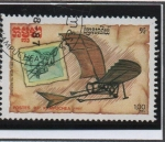 Stamps Cambodia -  Primeros Diseños d' Aviones: JLeonardo d' Vinci